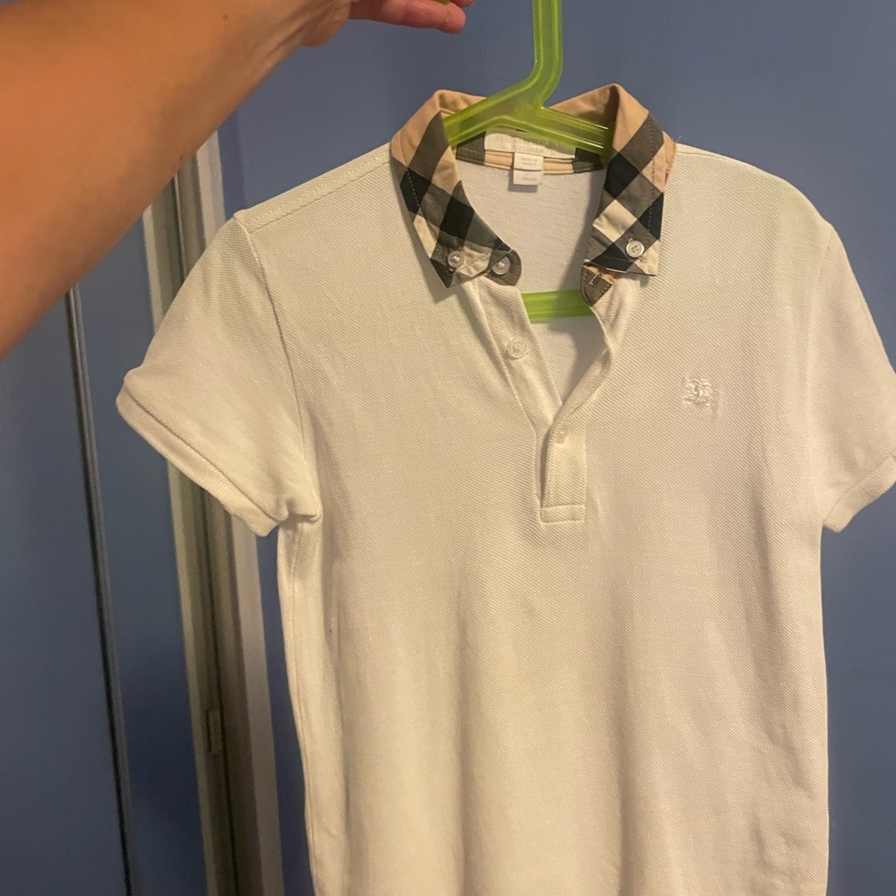 Burberry White Shirt with Checkered Detail